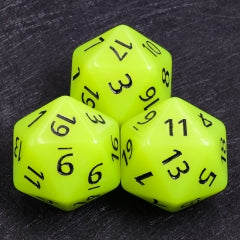 55mm Titan d20 (Glow Green) Glow in the Dark Huge d20 for DND RPG