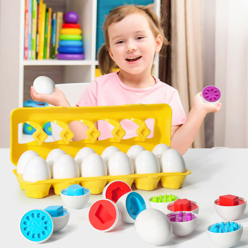 Child playing with educational toys in a colorful room.