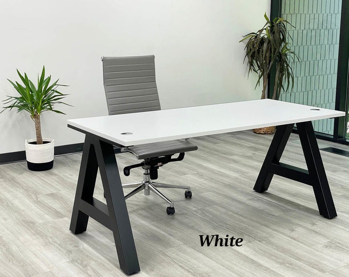 66" x 30" Office Desk with Metal A-Frame Base White