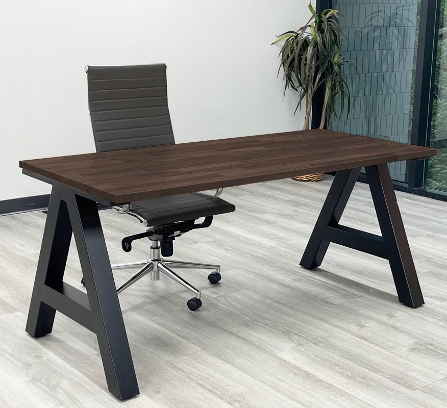 66" x 30" Solid Wood Desk with Metal A-Frame Base Alternate Color