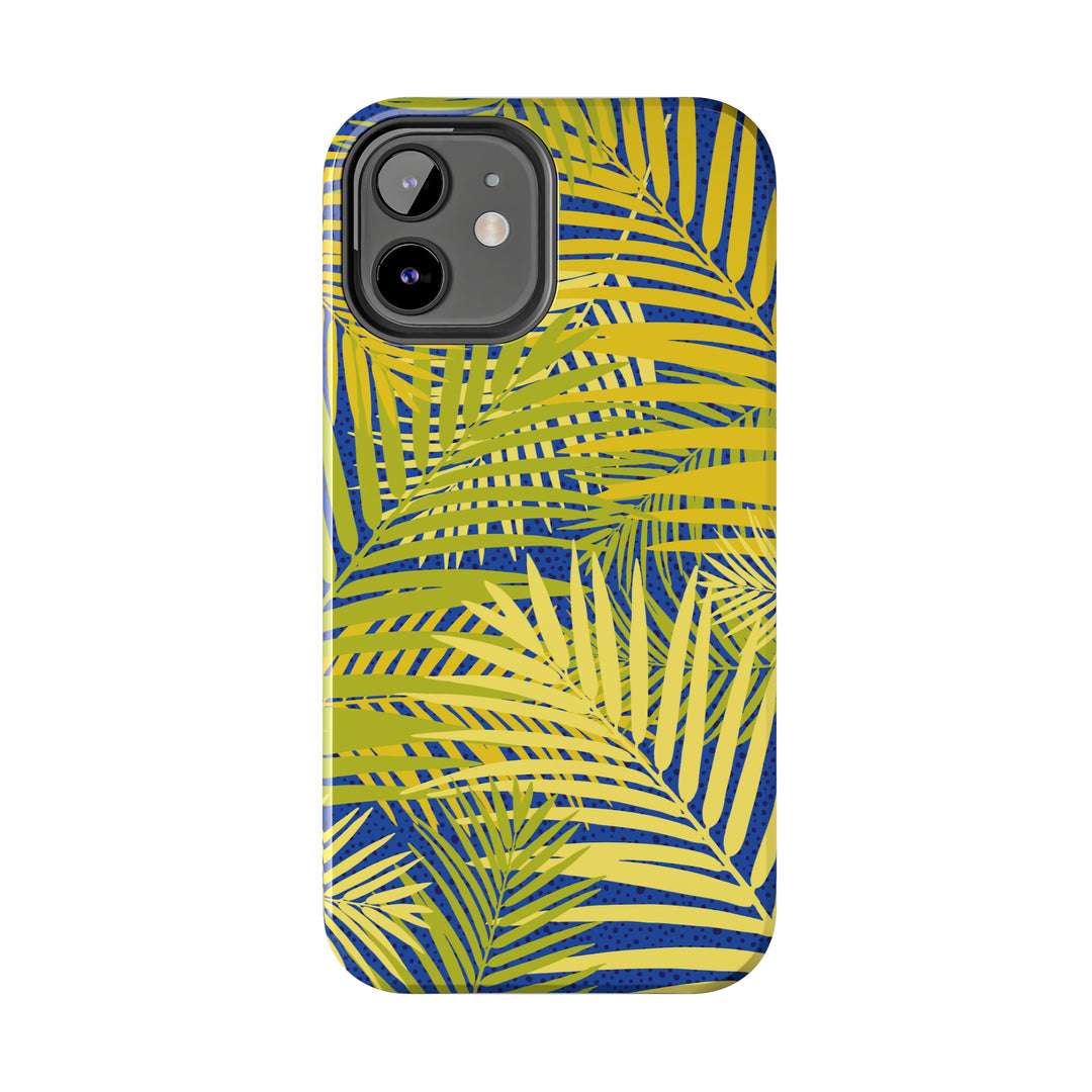 iPhone Palms on Blue Tough Phone Case