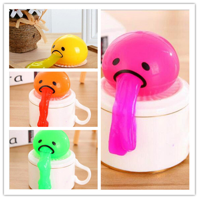 Funny Vomiting Egg Yolk Toy – Stress Relief Squishy Prank Gift