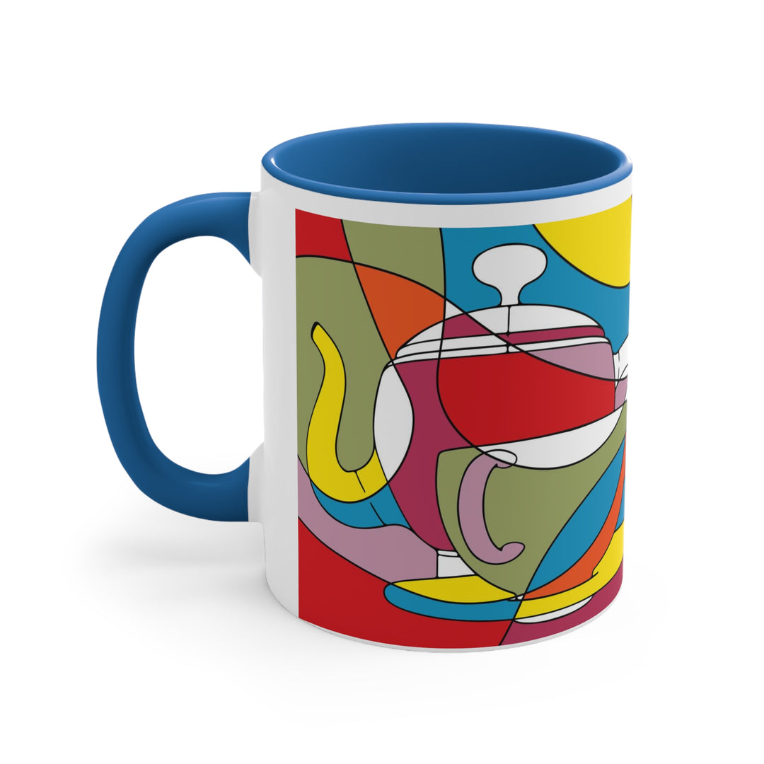 Tea Pot Art Accent Coffee Mug, 11oz