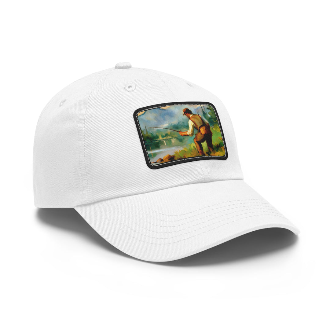 Fisherman Dad Hat with Leather Patch (Rectangle)