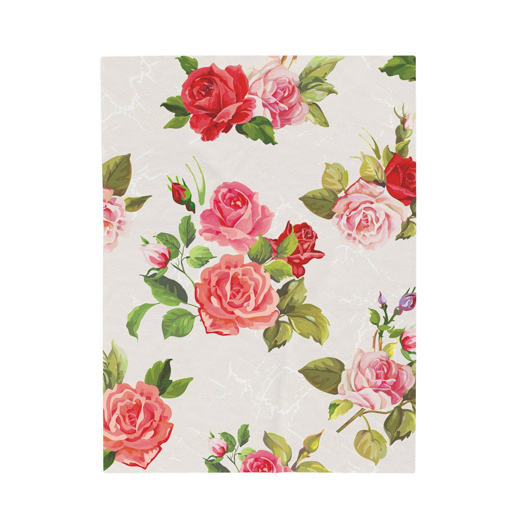 Vintage Roses Velveteen Plush Blanket