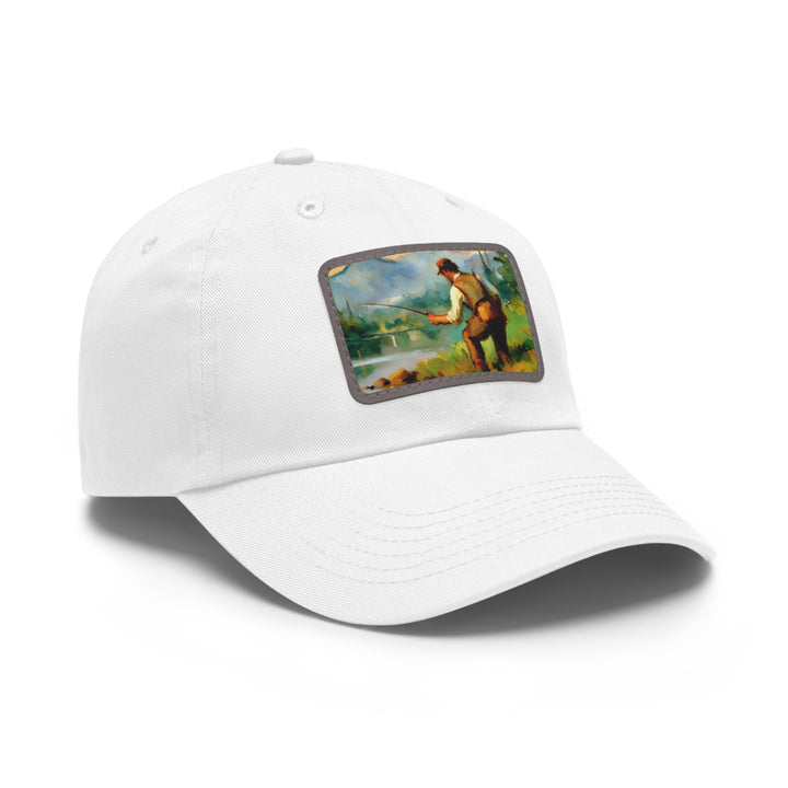 Fisherman Dad Hat with Leather Patch (Rectangle)