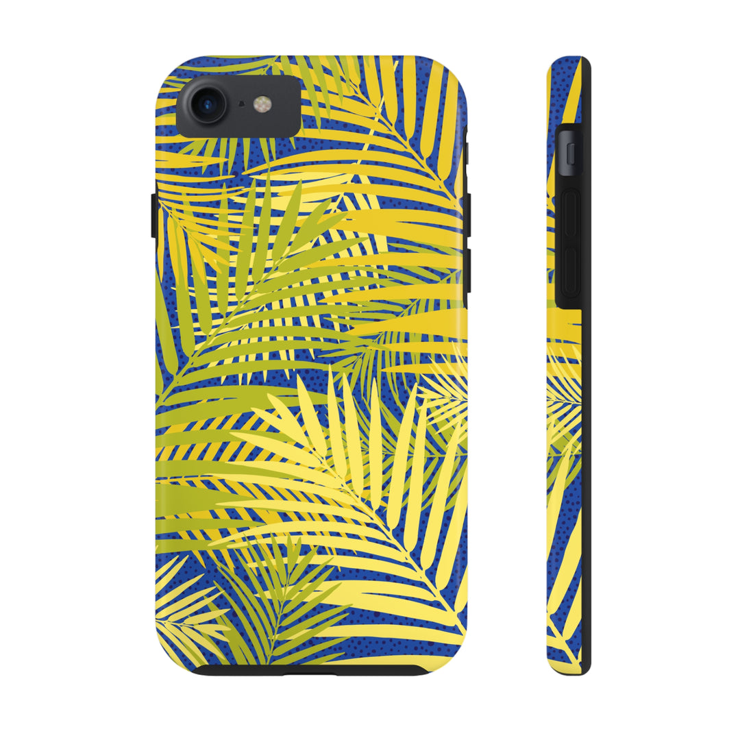 iPhone Palms on Blue Tough Phone Case