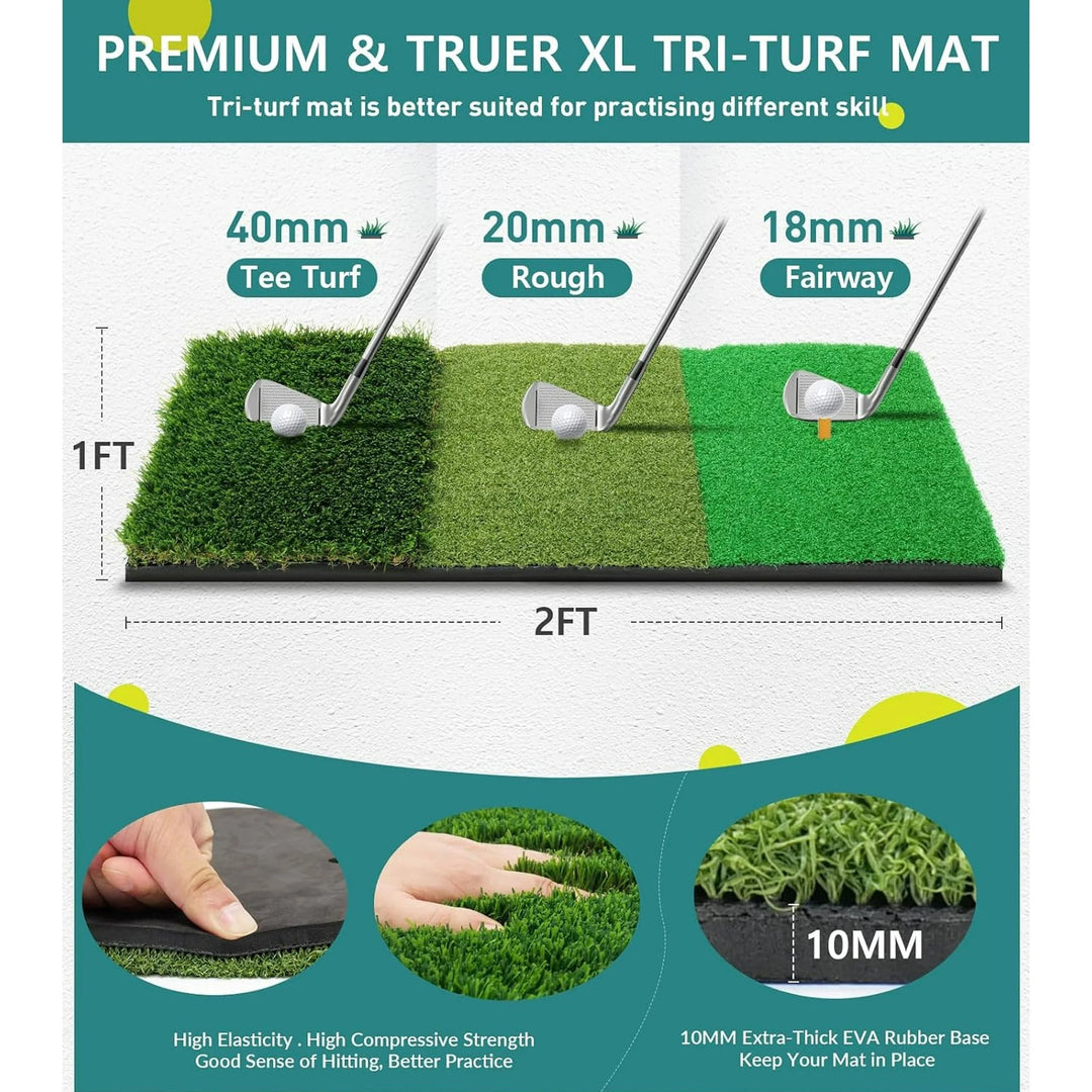 10x7FT Golf Practice Net with Mat and Target – Backyard Driving and Chipping Aid