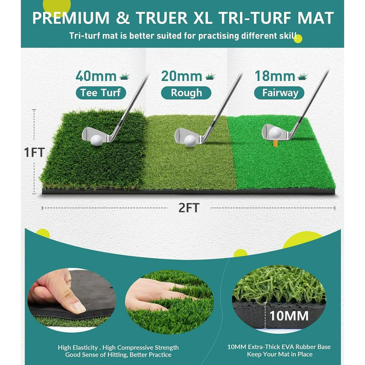 10x7FT Golf Practice Net with Mat and Target – Backyard Driving and Chipping Aid