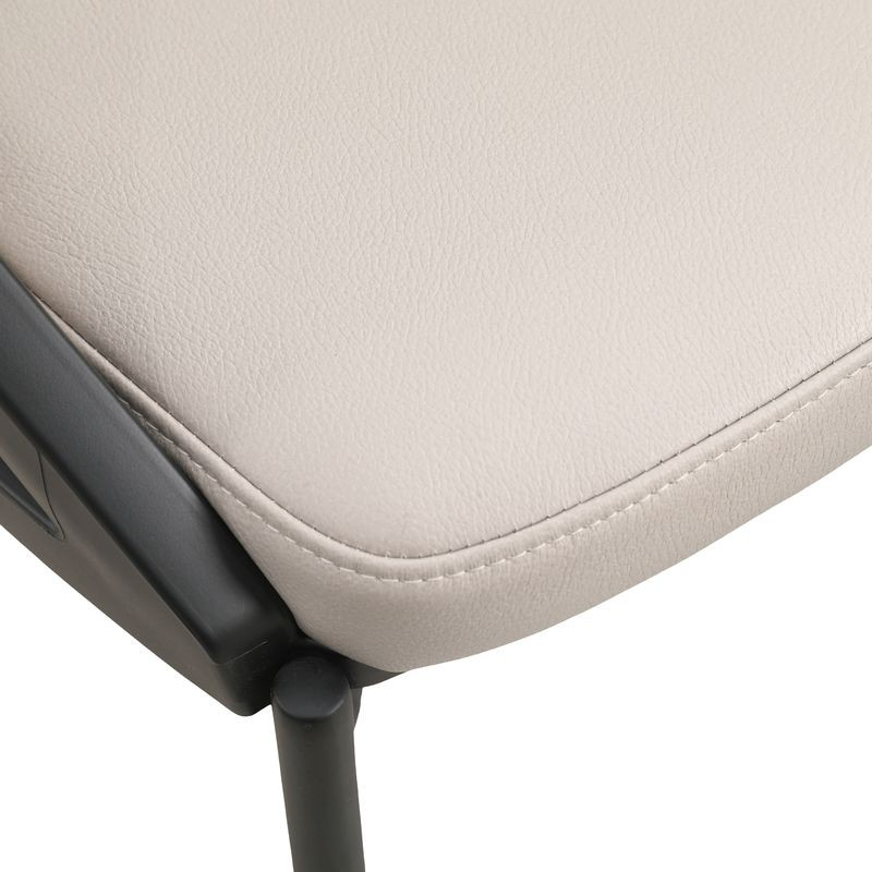 LeisureMod Urbane Collection Modern Dining Chair in Taupe Closeup.