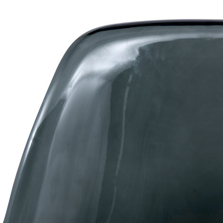 LeisureMod Dover Molded Side Chair with Acrylic Base Transparent Black Zoomed In.