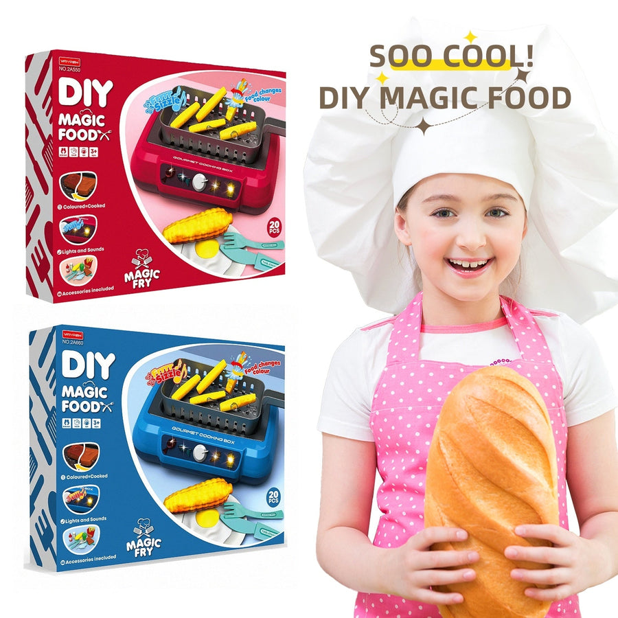 Color-Changing Play Kitchen Toy Set Interactive Cooking Pretend Play for Kids.