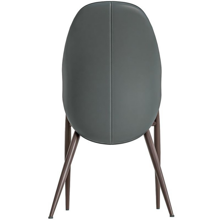 Leisuremod Sante Collection Modern Dining Chair in Grey Back View.