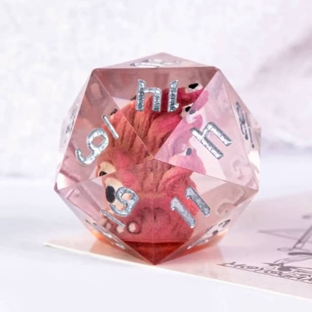 Red Beholder 22mm D20 DND Roll a D20 Dice Handmade Sharp Resin