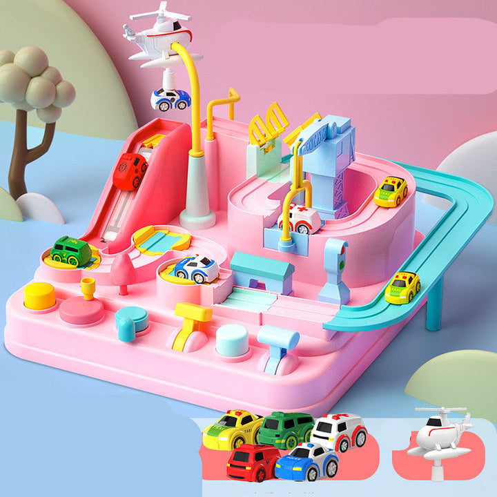 Adventure Parking Lot Car Track – Interactive Rail Toy Set for Kids