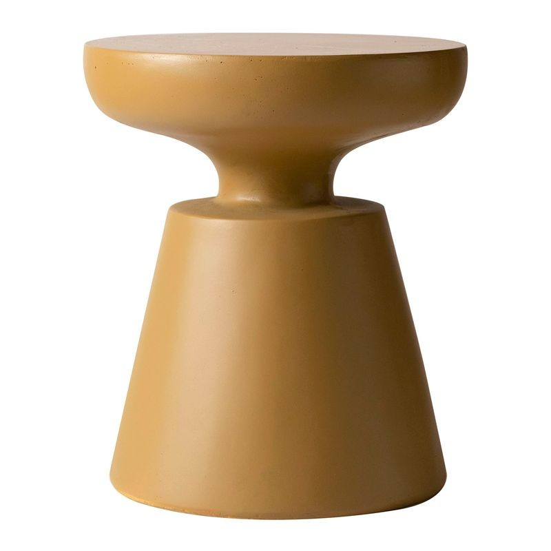 LeisureMod Isle Collection Fiberglass Outdoor Side Table in Brown