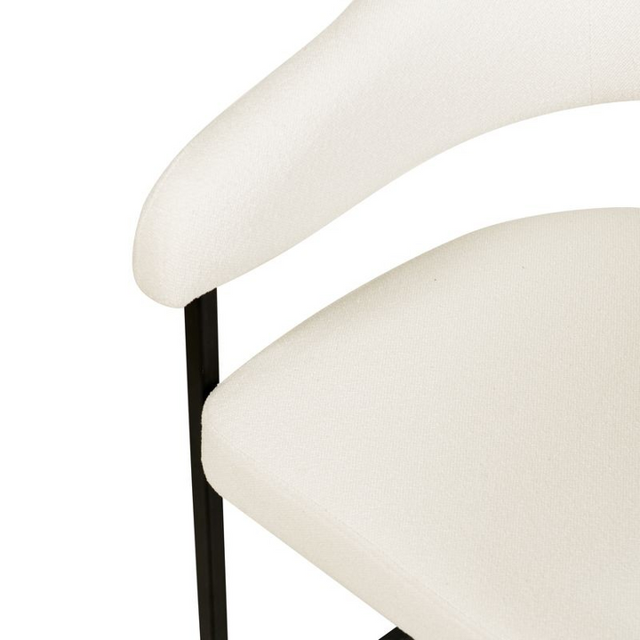 LeisureMod Aero Collection Modern Dining Chair in White Closeup.