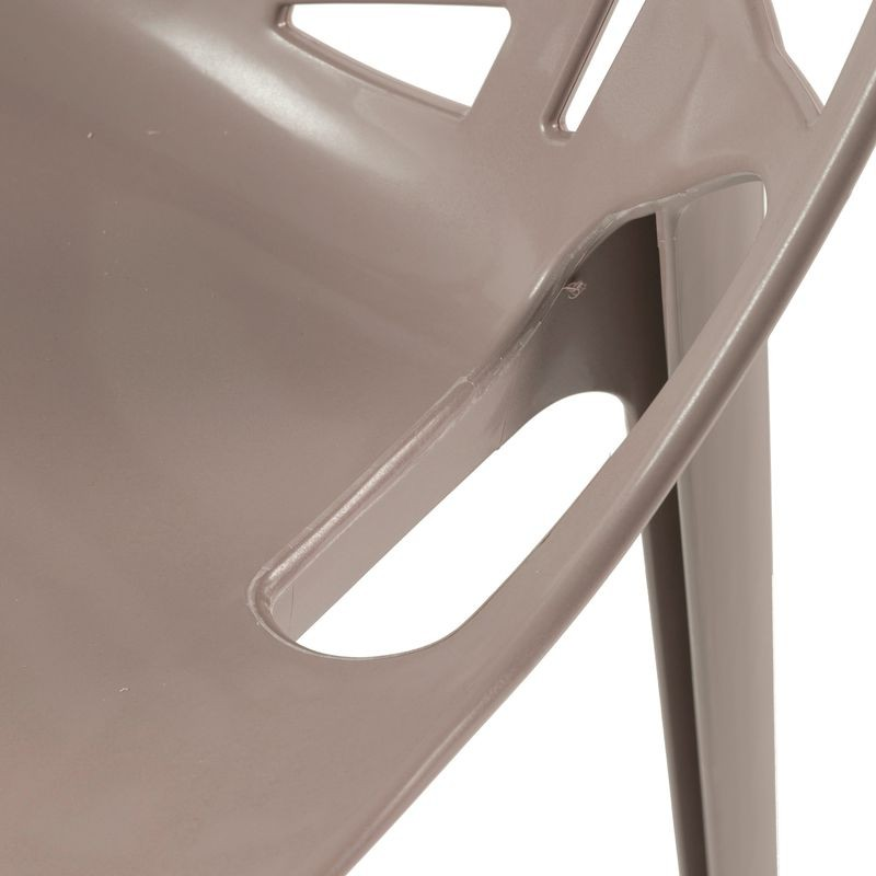 LeisureMod Modern Cornelia Dining Chair Solid Taupe Zoomed In.