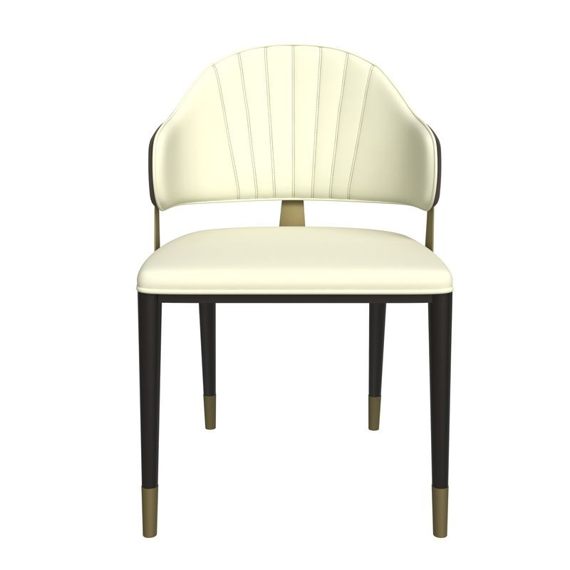 LeisureMod Aria Series Modern Dining Chair in Black Front View.