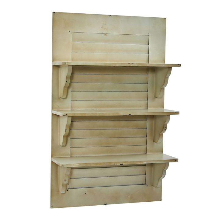 31.75” Vintage Window Shutter Shelving Wall Decor Angled View