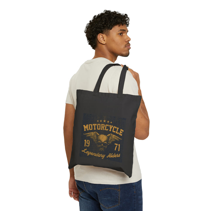 Motorcycle Legendary Riders Cotton Canvas Tote Bag