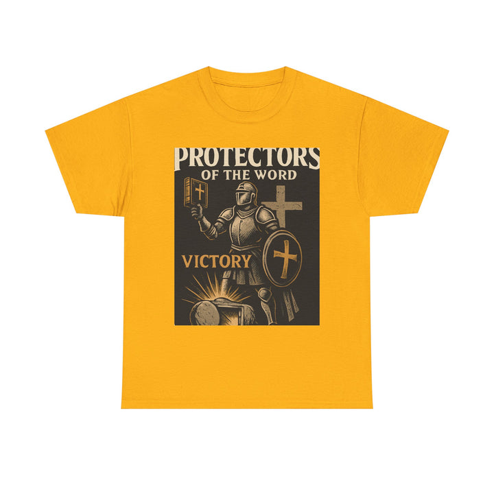 Protectors of the Word Christian T-Shirt No Sleeve Design — 'Victory' Knight Design with John 14:6 Scripture