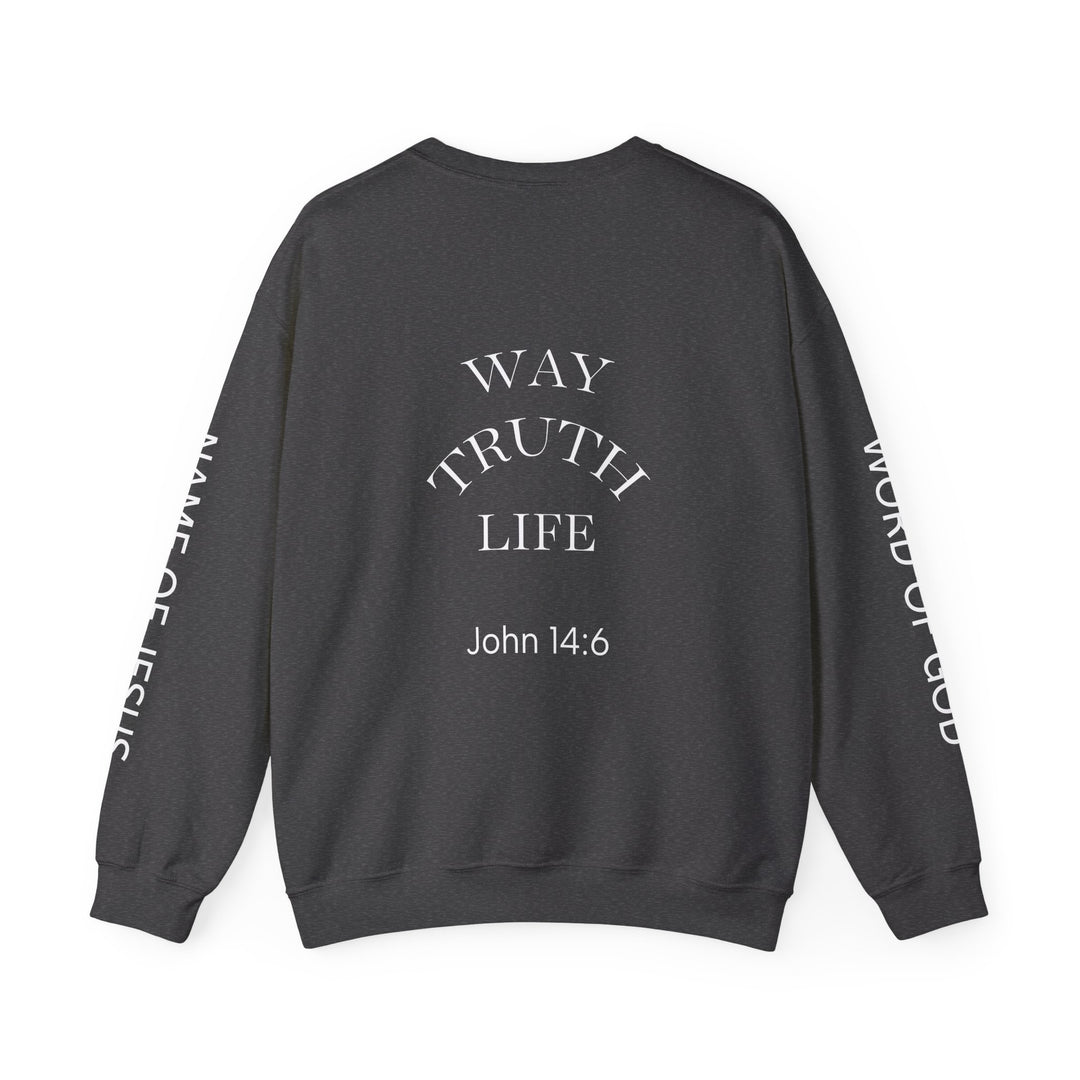 Knight Shield Crewneck Sweatshirt — "Protectors of the Word Jesus Lives"