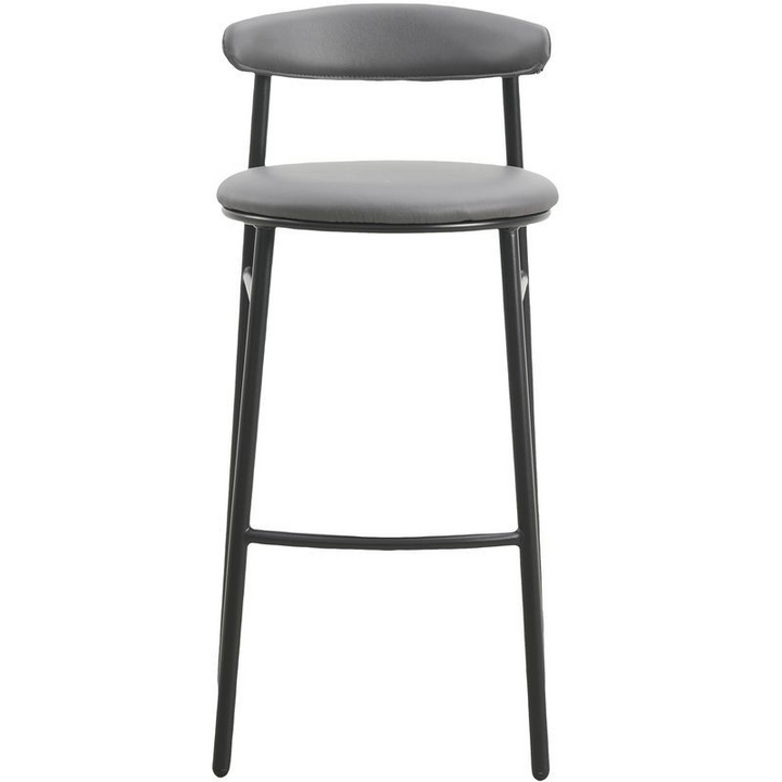 LeisureMod Lume Collection Modern Bar Stool in Charcoal Front View.