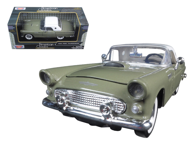 1956 Ford Thunderbird Soft Top Green 1/24 Diecast Car Model by Motormax 