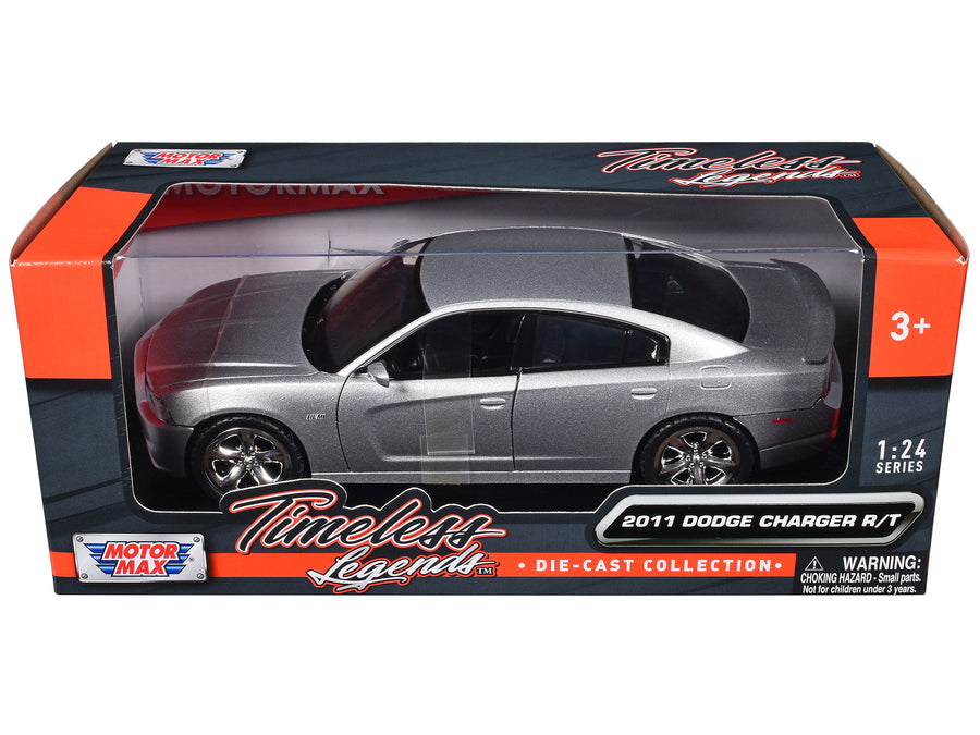 2011 Dodge Charger R/T Hemi Silver 1/24 Diecast Model Car by Motormax