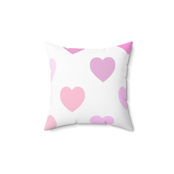 Soft Hearts Faux Suede Square Pillow