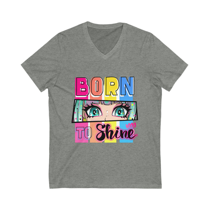 Born To Shine Unisex Jersey Short Sleeve V-Neck Tee