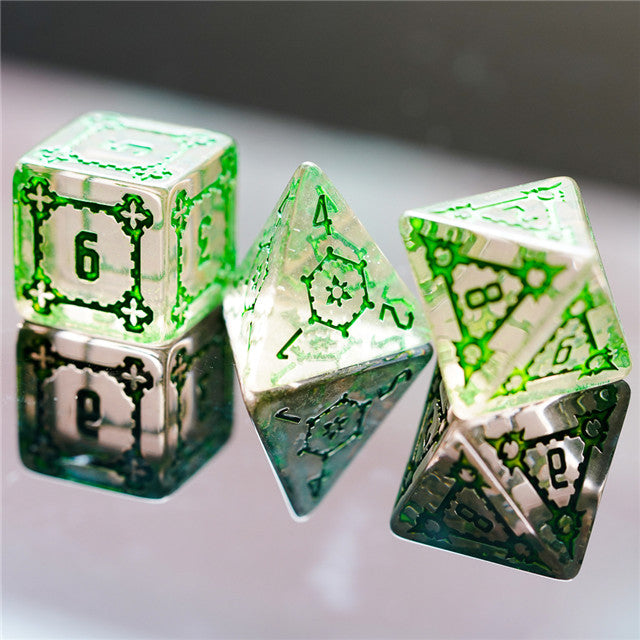 (Green) Huge Castle Dice (D6:25mm) 7-Dice