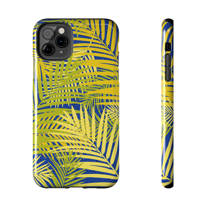 iPhone Palms on Blue Tough Phone Case