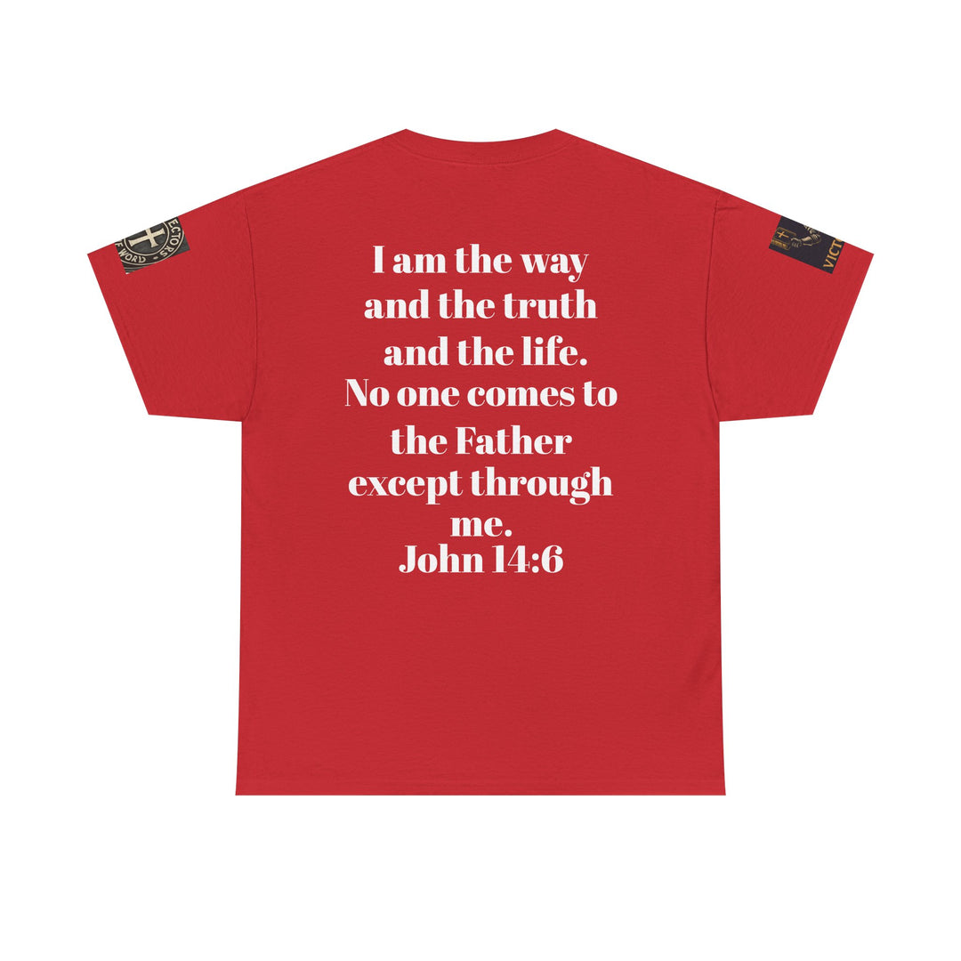 Protectors of the Word Premium Christian T-Shirt — 'Victory' Knight Design with John 14:6 Scripture