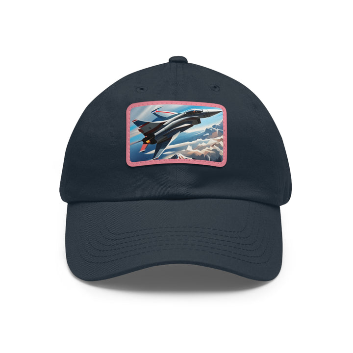 Jet Fighter Dad Hat with Leather Patch (Rectangle)