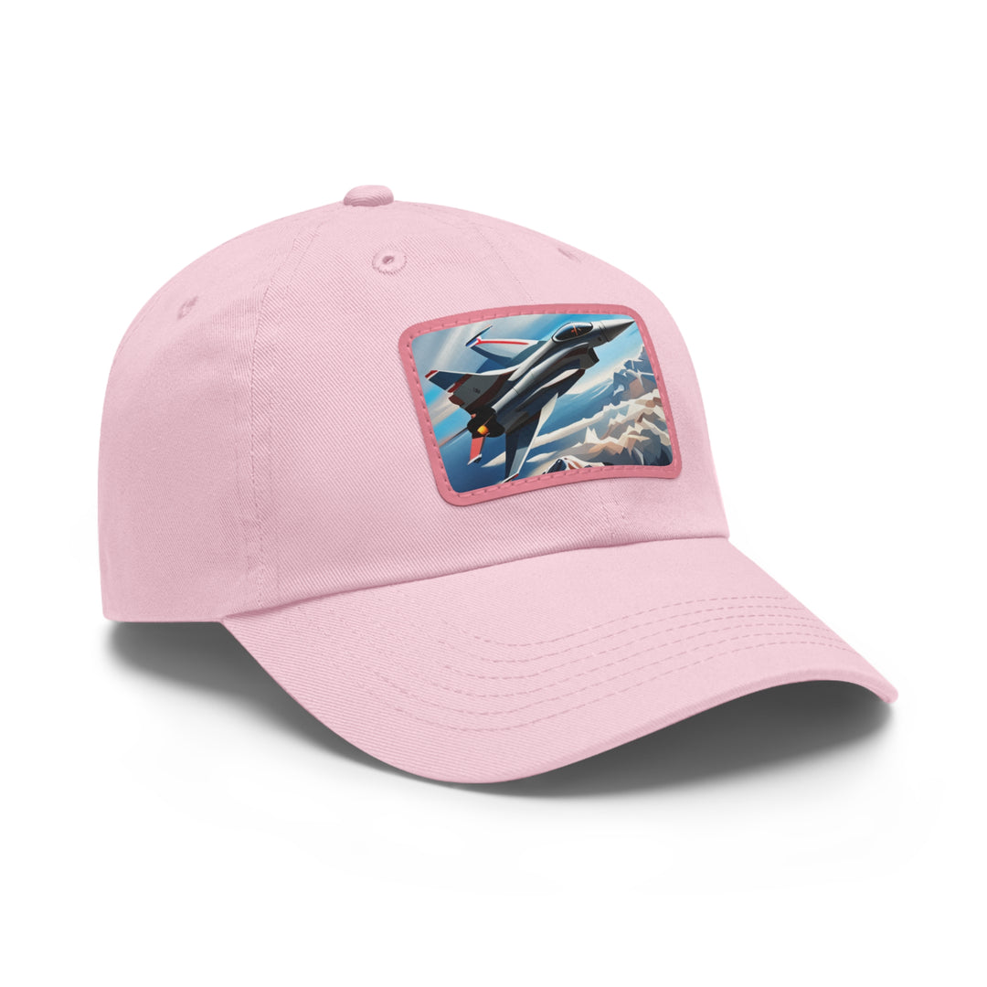 Jet Fighter Dad Hat with Leather Patch (Rectangle)