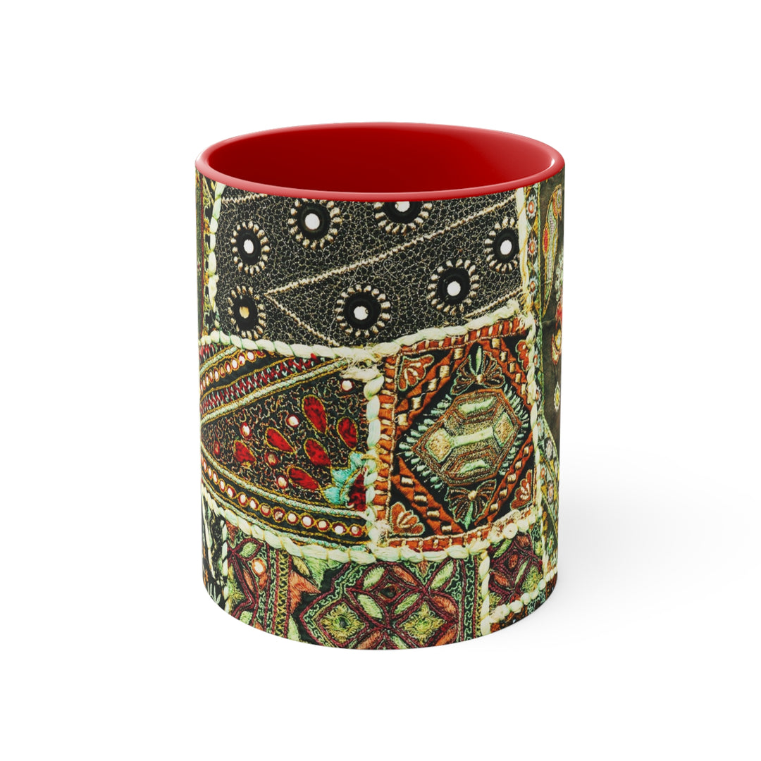 Indian Patchwork Accent Coffee Mug, 11oz