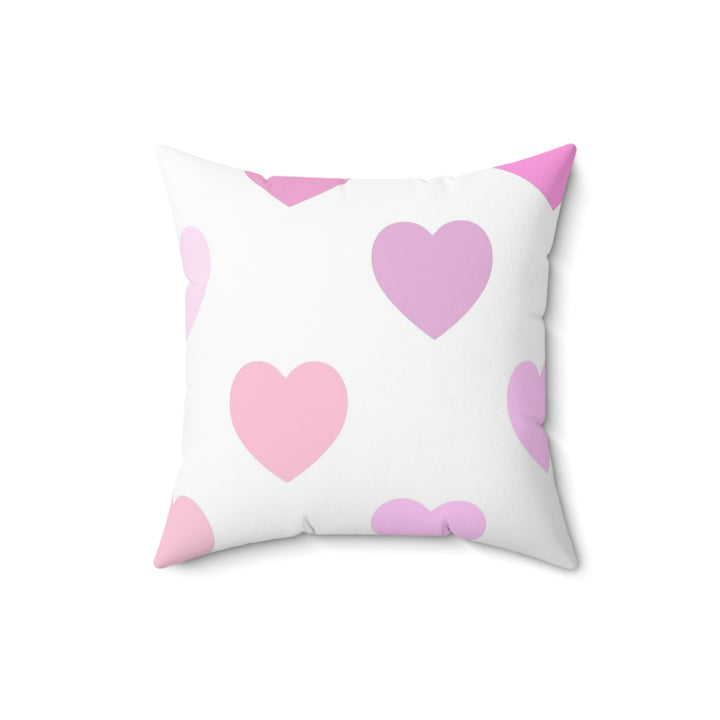 Soft Hearts Faux Suede Square Pillow