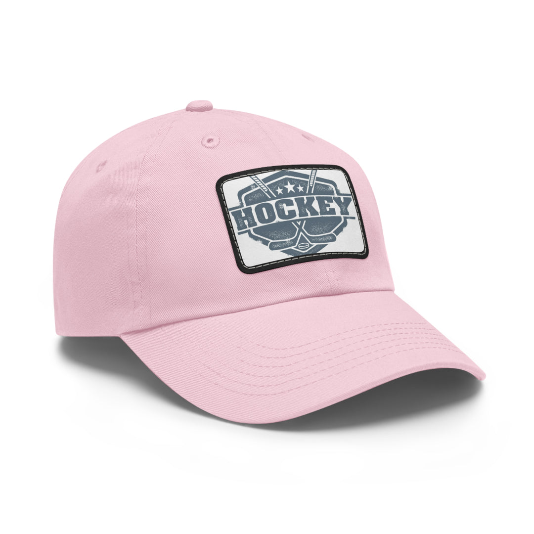 Hockey Dad Hat with Leather Patch (Rectangle)