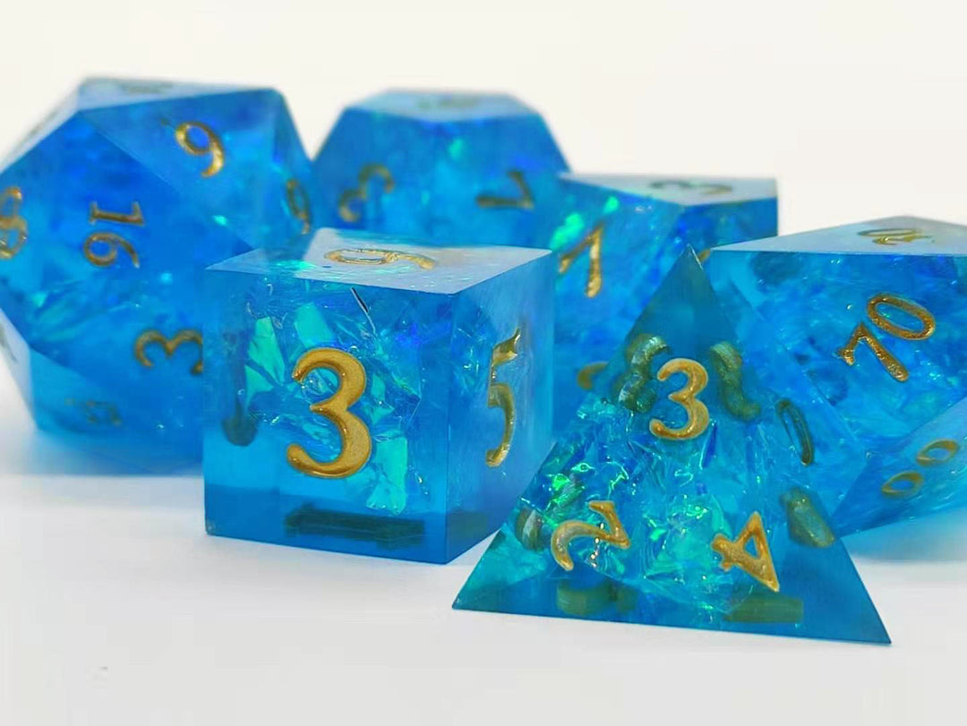 Permafrost Forged in Frost Dice Set (Resin Dice) Sharp Edge Dice