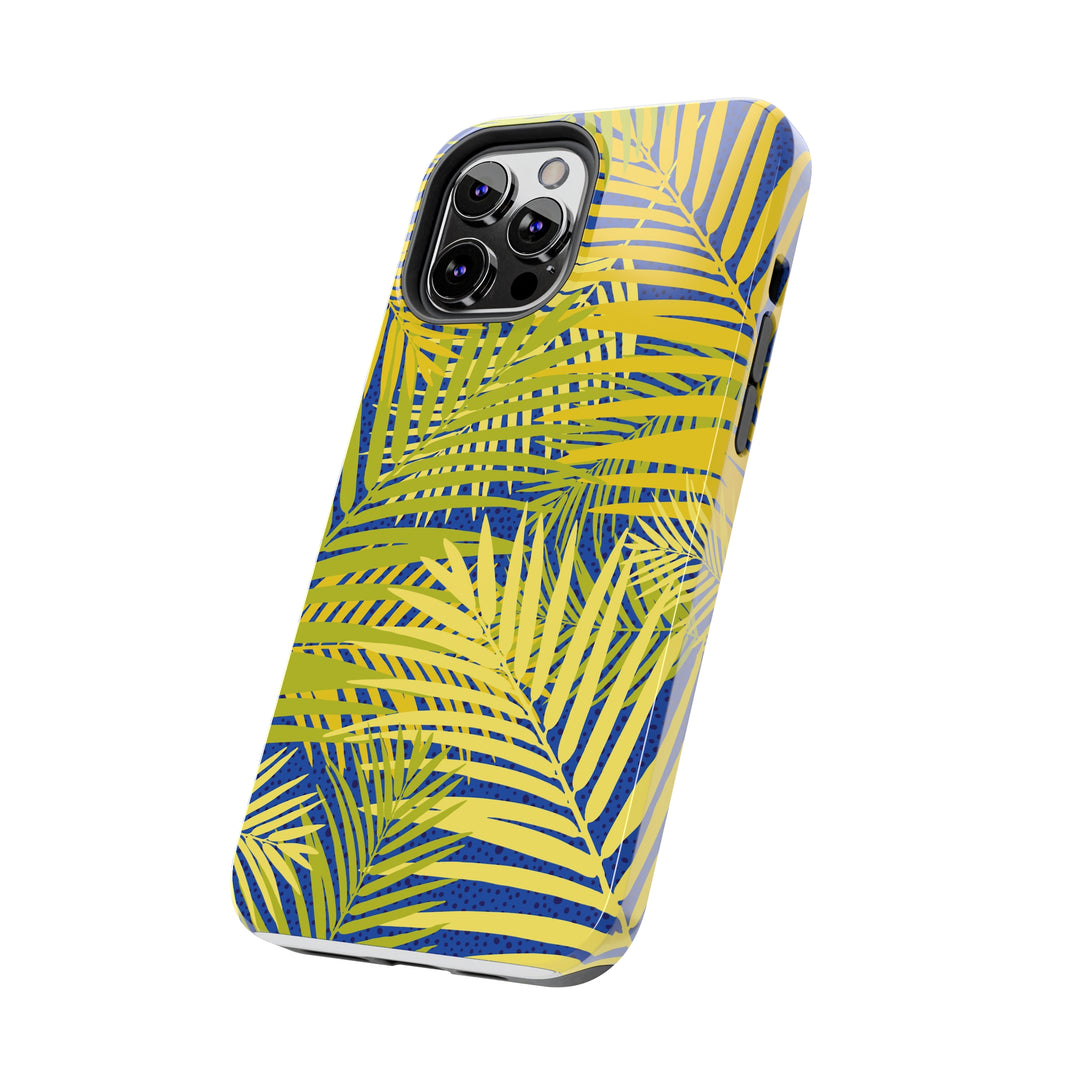 iPhone Palms on Blue Tough Phone Case