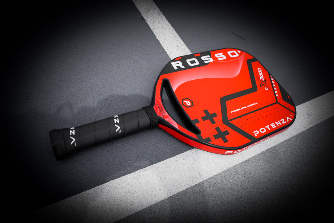 ROSSO+ COREx3 Pickleball Paddle on Court.