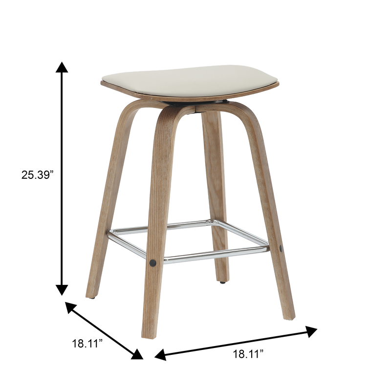Bar stool with dimensions labeled on a white background.