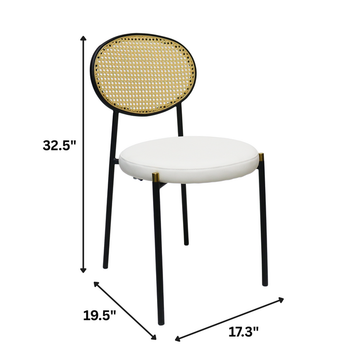 Chair with dimensions labeled on a white background.