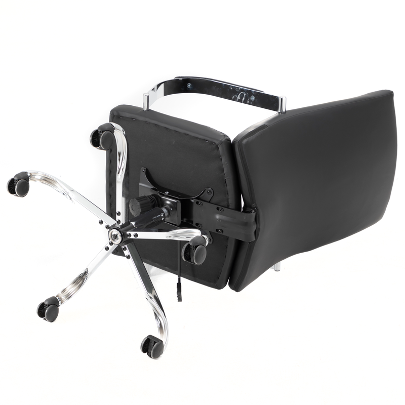 LeisureMod Sonora Modern High-Back Leather Office Chair Black Bottom.