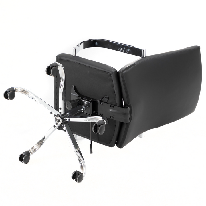 LeisureMod Sonora Modern High-Back Leather Office Chair Black Bottom.