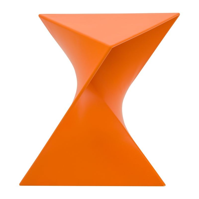 LeisureMod Randolph Modern Side Table Set of 2 Orange Front