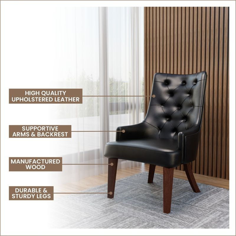 Leisuremod Spruce Collection Modern Wooden Dining Chair in Charcoal Grey Details.