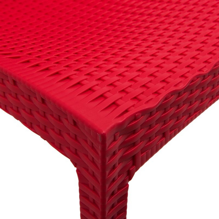 LeisureMod Weave Mace Indoor/Outdoor Dining Chair (Armless) Red Zoomed.
